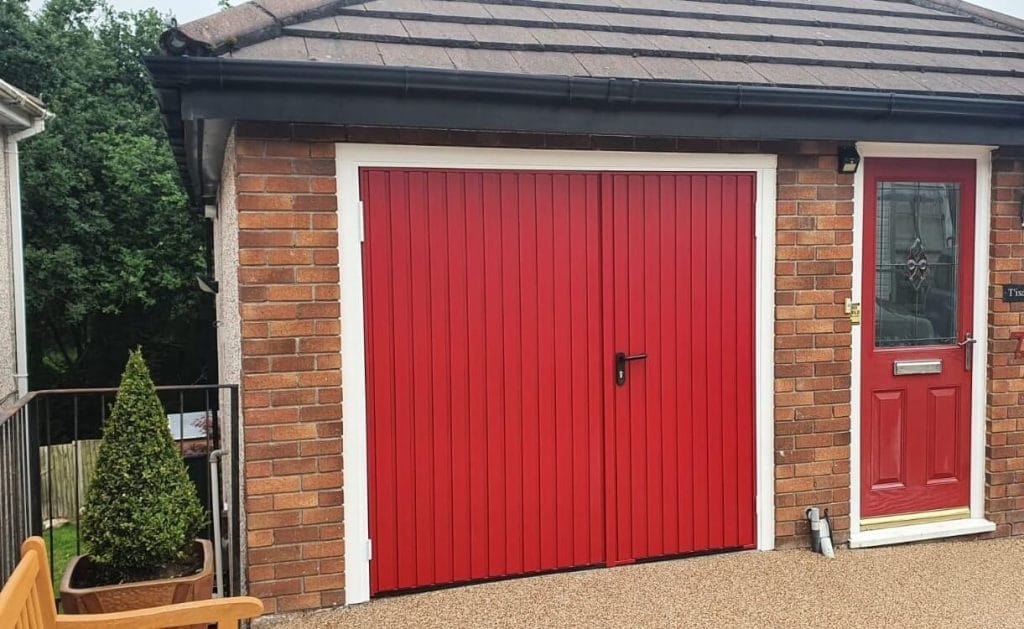 side hinged garage doors bath